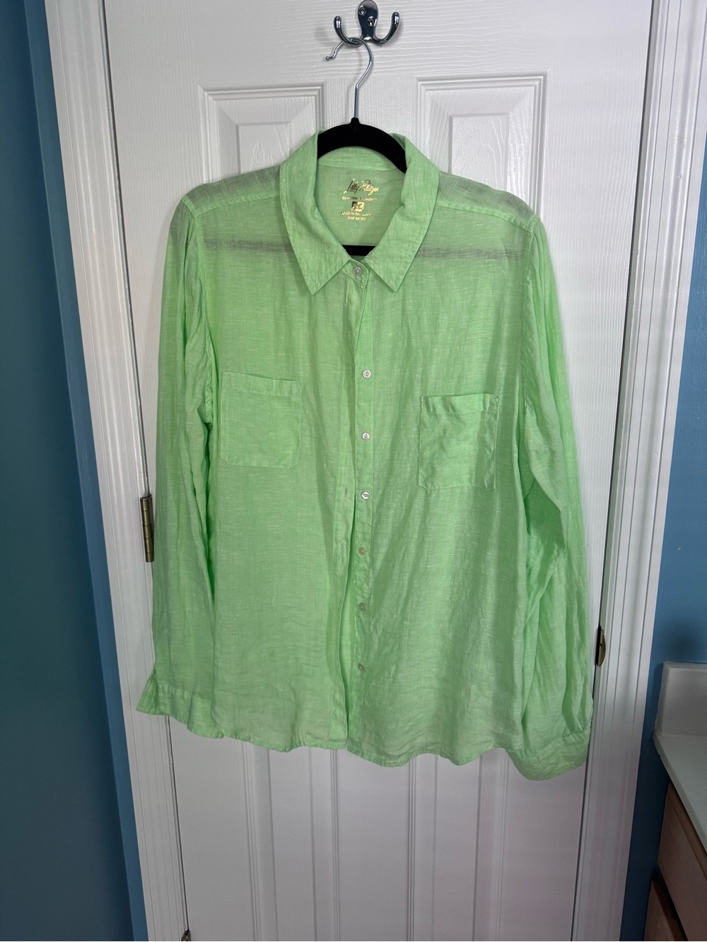 Lilly Pulitzer Light Green Women’s Linen Shirt Jacket